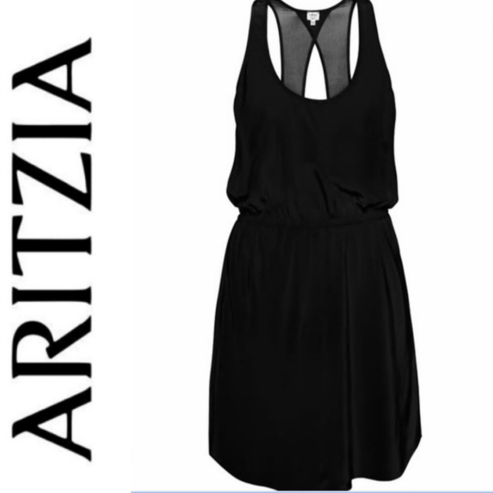 Aritzia Wilfred Victoire open back silk dress, xxs